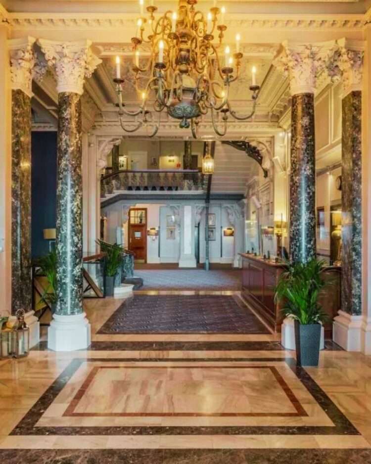 The lobby at the Grand Hotel, Brighton